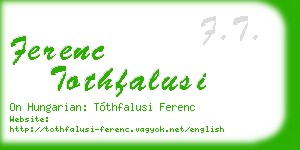 ferenc tothfalusi business card